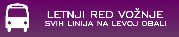 Letnji red vožnje 85 - 95 - 96 - 101 - 104 - 105 - 105L - 102 - 106 - 107 - 108 - 109 - 102